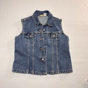 VTG‎ '95 Levi's Sleeveless Trucker/Vest Red Tab Denim Cinch Waist Jean USA Large
